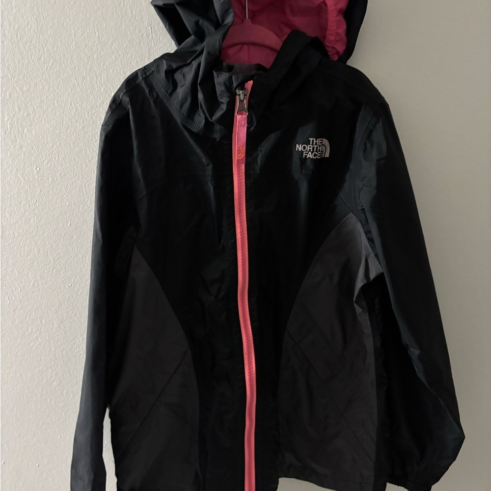 The North Face Kids Black Jacket with Pink Accents